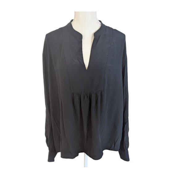 Who What Wear Embroidered Puff Sleeve Black Top XL - Picture 1 of 5